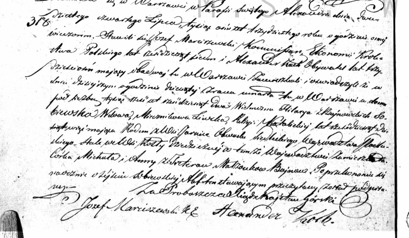 Akt zgonu Hilarii Sobieskiej